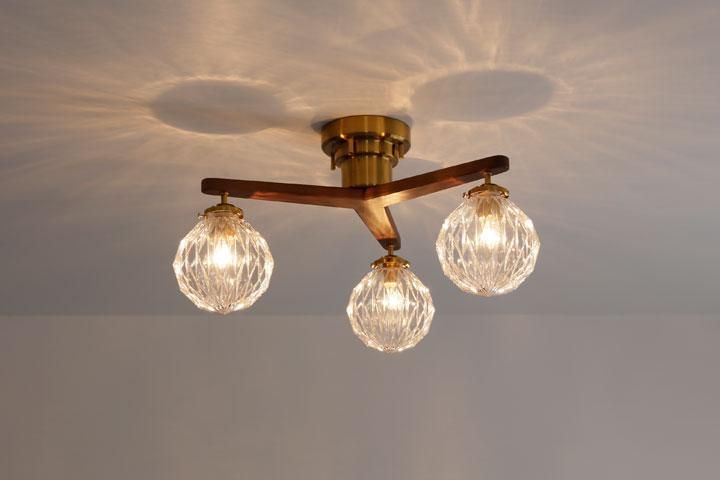 3灯シーリングライト ガラス LED Marion クリア｜デザイン照明のCROIX