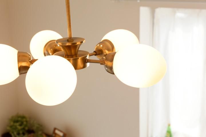 5灯シーリングライト 照明 レトロ Cherry ゴールド｜デザイン照明のCROIX