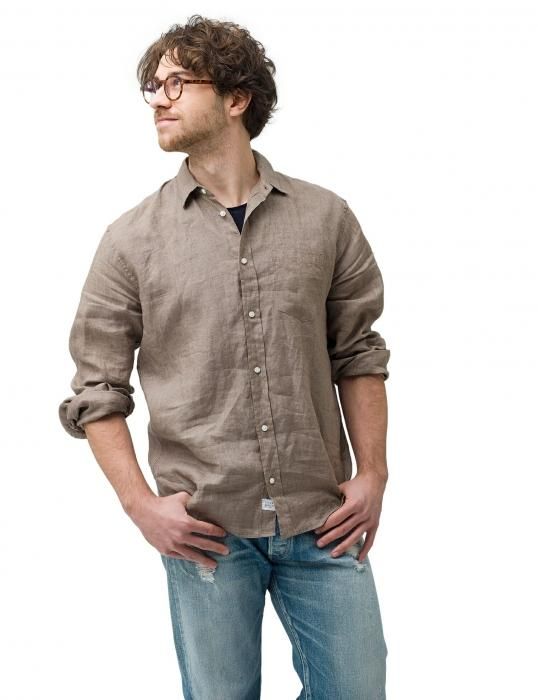 Frank&Eileen 日本別注 LUKE メンズシャツ LINEN BEIGE(フランクアンド