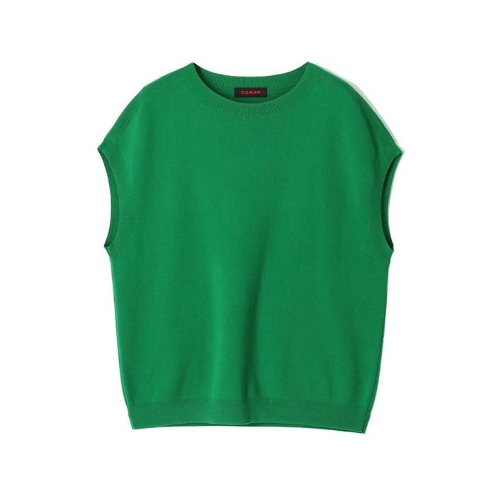 CABaN コットンカシミヤ クルーネックベスト フォレストグリーン - THE