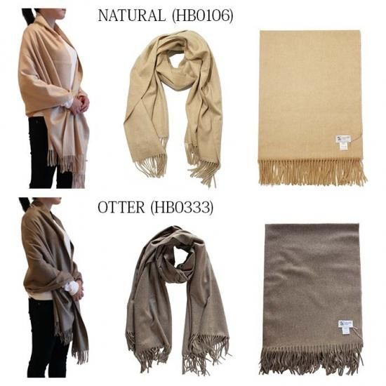 正規通販】ジョンストンズ 大判カシミアストール [14色]無地(Plain