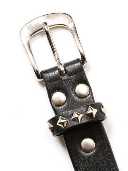 CALEE 】 STUDS LEATHER NARROW LONG BELT ( スタッズ レザー ナロー