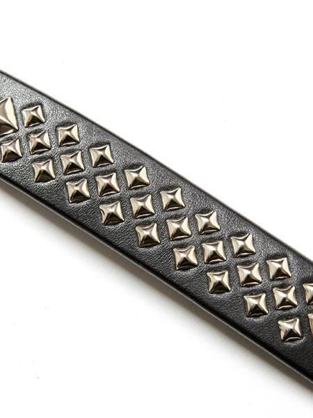 CALEE 】 STUDS LEATHER NARROW LONG BELT ( スタッズ レザー ナロー