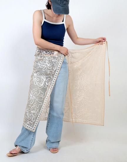 20%OFF「sara mallika」TULLE TAPE EMBROIDERY WRAP SKIRT - Bond