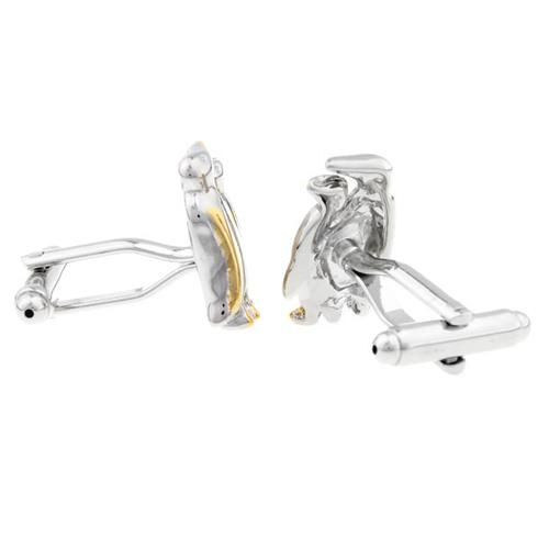 シルバー ゴールド ペンギン カフス ネクタイピン - カフスボタン