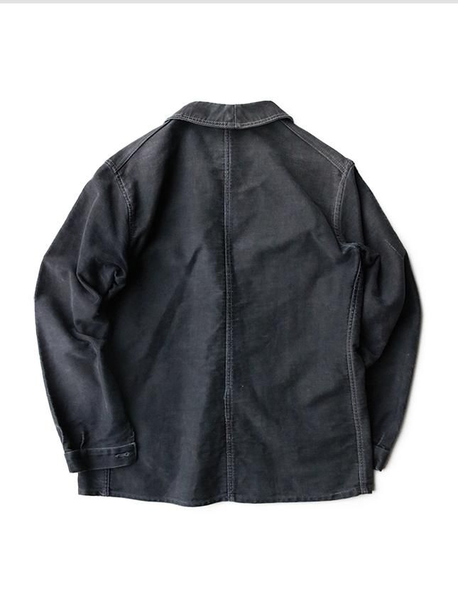 40s DUBURE & DEVERCHERE FRENCH BLACK MOLESKIN JACKET SIZE ML