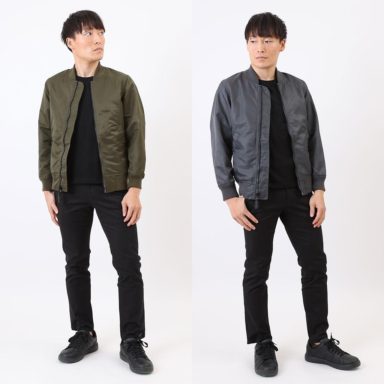 小柄・低身長な男性のためのMA-1ジャケット（カーキ・ネイビー/XS
