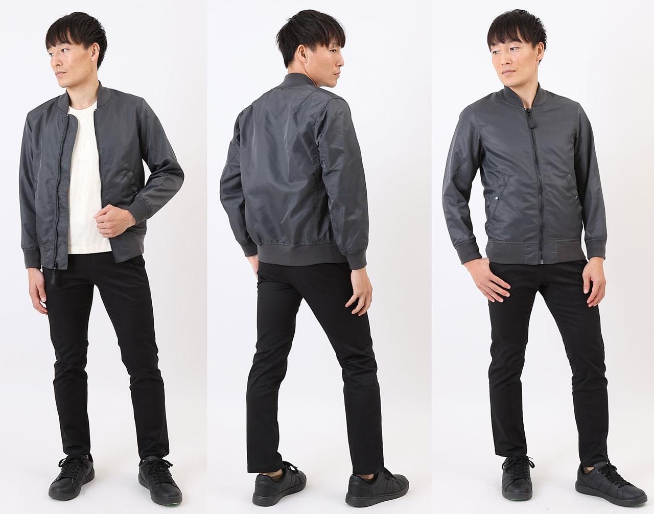 小柄・低身長な男性のためのMA-1ジャケット（カーキ・ネイビー/XS