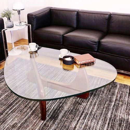 イサム・ノグチ/コーヒーテーブル19mm強化ガラス×ウォールナット無垢材