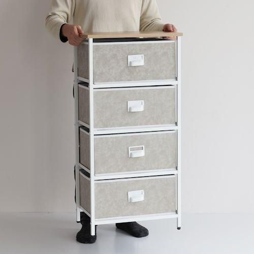 デザイナーズスタイル/PU製セラミック柄引出チェストNo.3585【4段・2