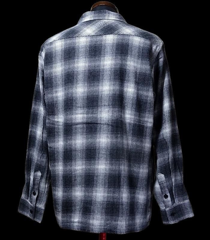 BLUCO 長袖オンブレチェックシャツ | ブラック - ZAP 西海岸系