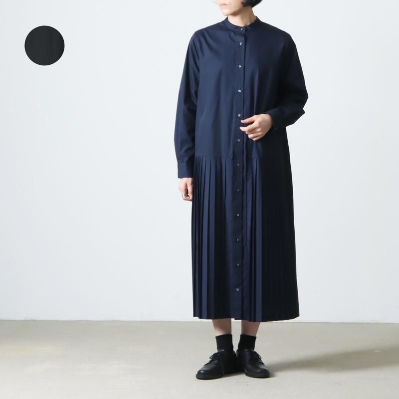 mizuiro ind (ミズイロインド) スタンドカラープリーツスカートワンピース