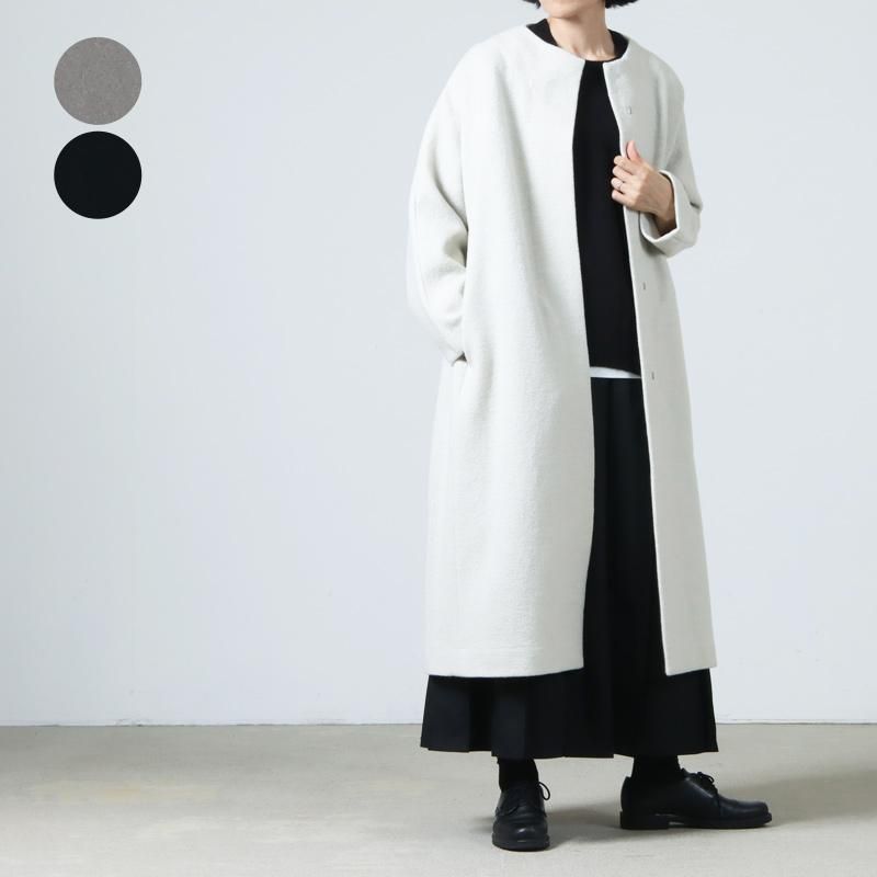 evameva (エヴァムエヴァ) press wool long coat / プレスウールロング