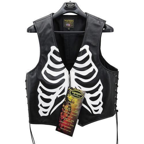 バンソン,Vanson,ボーンベスト,BONE VEST,ライダーズベスト,レザー
