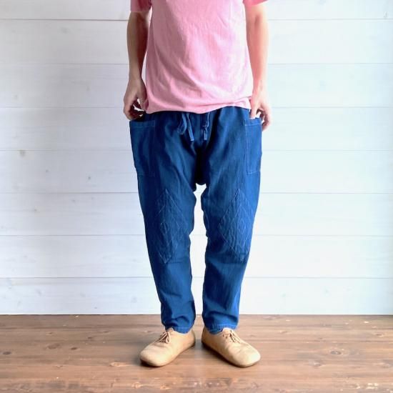 chill no ki hibi］ -野良着パンツ-藍染 unisex S,M,L size - セレクト