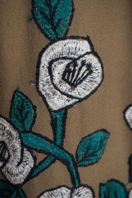 mina perhonen swing camellia ノーカラーワンピース - ミナペルホネン