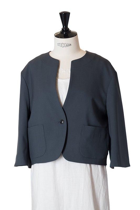 mina perhonen deep shadow ノーカラージャケット - ミナペルホネン