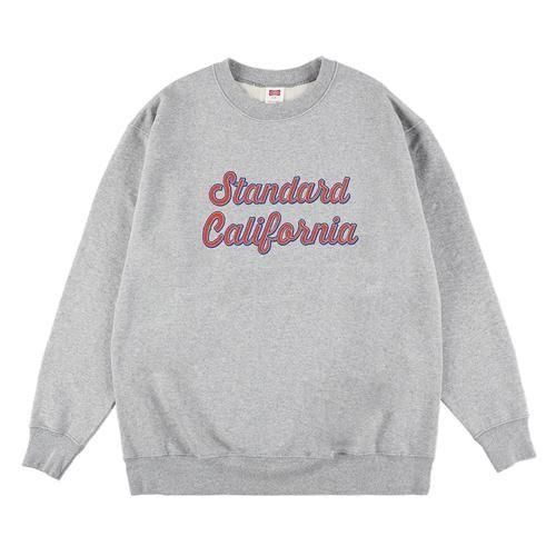 STANDARD CALIFORNIA】SD US COTTON SCRIPT LOGO CREW SWEAT GRAY