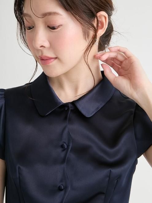 CELFORD (セルフォード)フロントスカラサテンブラウス 26春夏予約