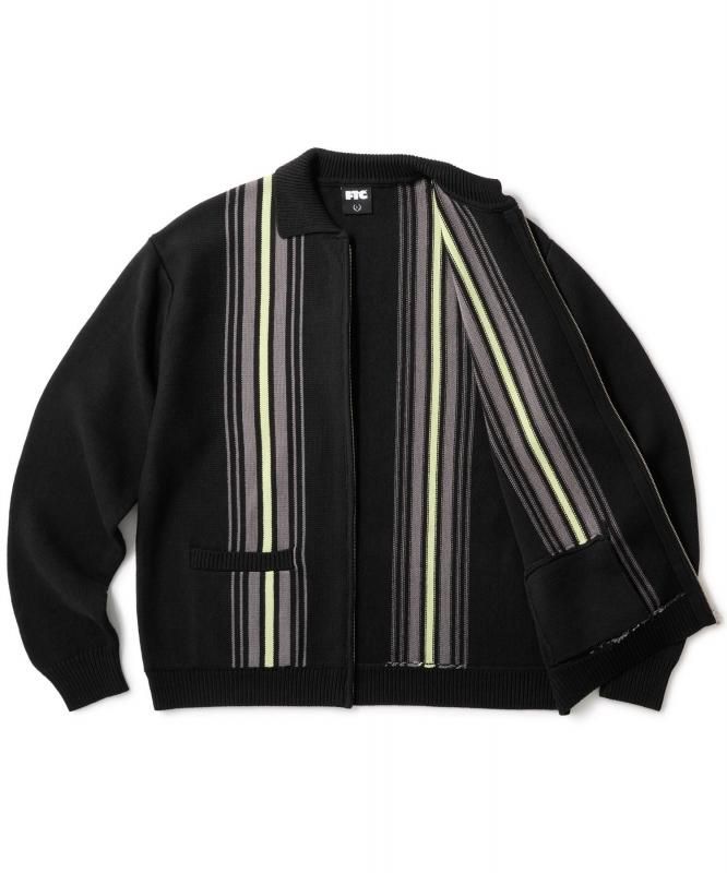 STRIPE ZIP UP KNIT CARDIGAN | FTC | SQUASH