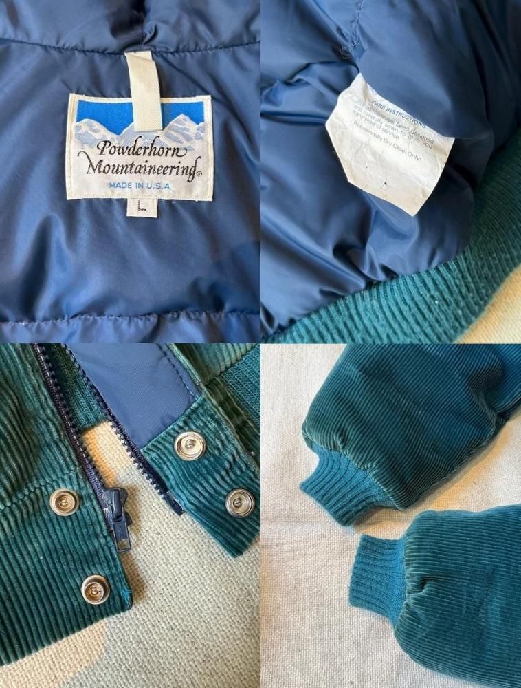 1980sパウダーホーン 太畝コーデュロイ ハイネックダウン L