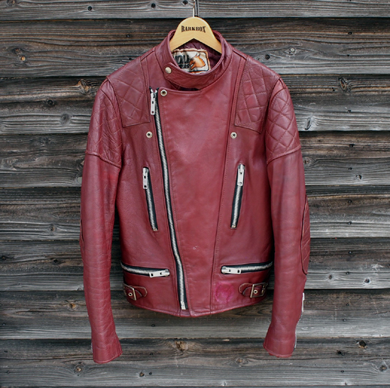 ウルフレザー ライダース ロンジャン 赤 ワイン レッド バーガンディ