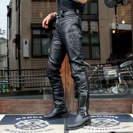 バークボックス 20周年記念 オリジナル レザー スリム パンツ モーター