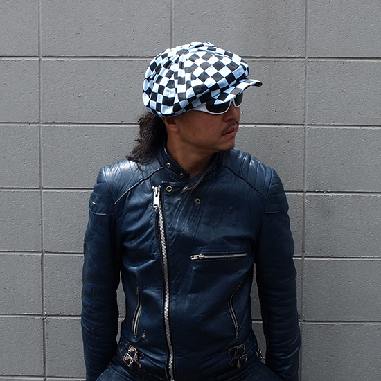 英国製 キャスケット チェッカーフラッグ 市松模様 コットン キャップ