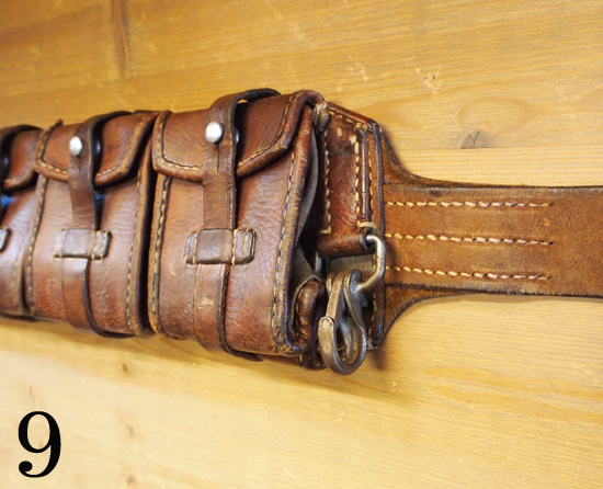 スウェーデン 軍 5ポケット レザー バンダリア ベルト 通称 カオス ポーチ