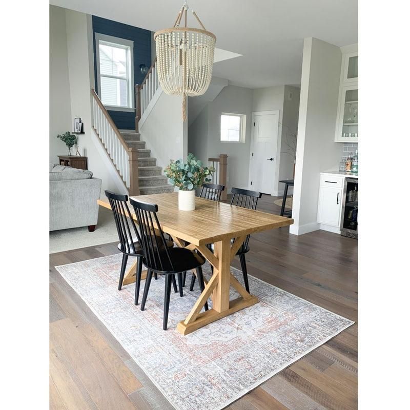 ヴィンテージ風 | グレー メダリオン柄 ラグ - ラグ 絨毯 カーペット