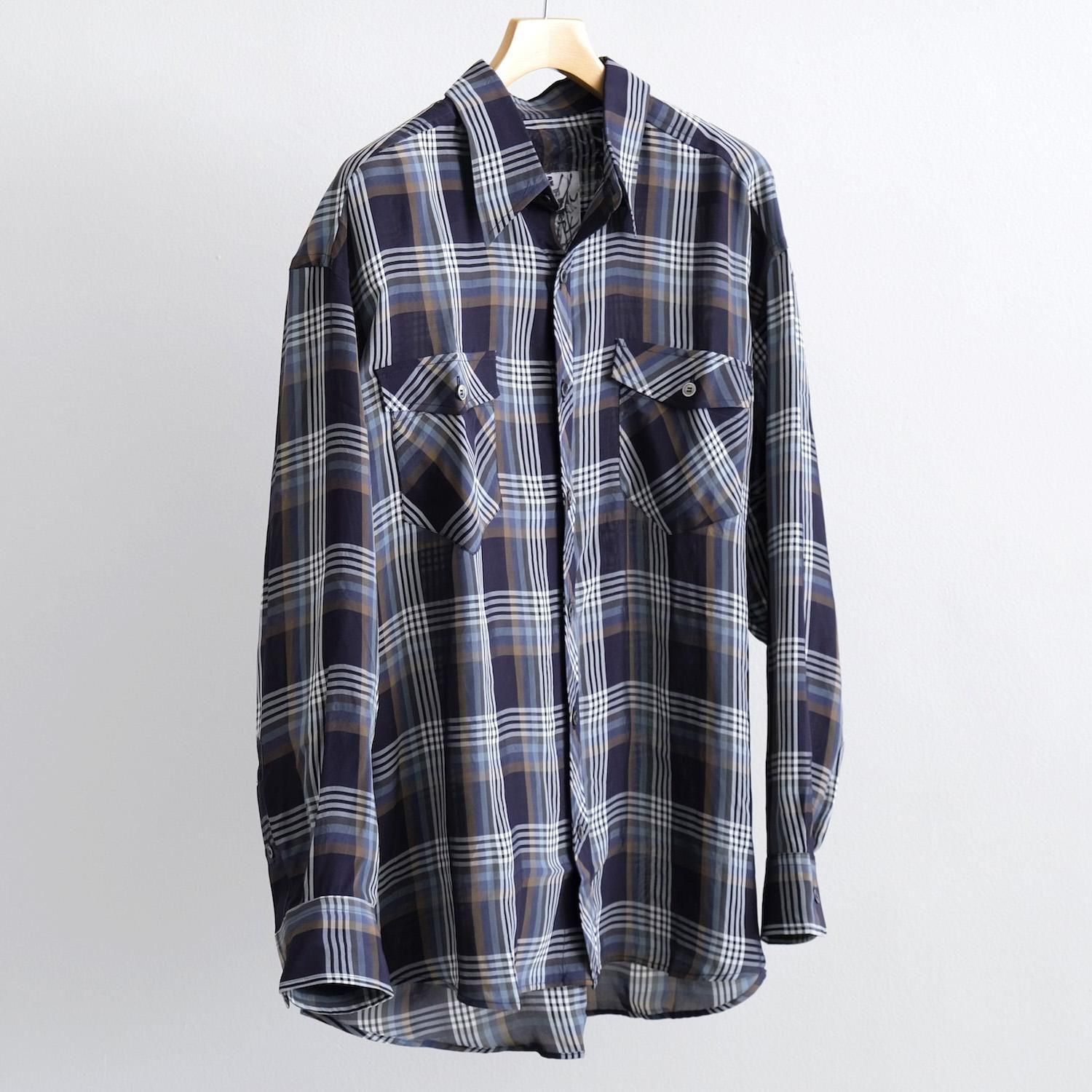 FLAP POCKET WORK SHIRTS [NAVY CHECK] - WUNDER 大阪 セレクト