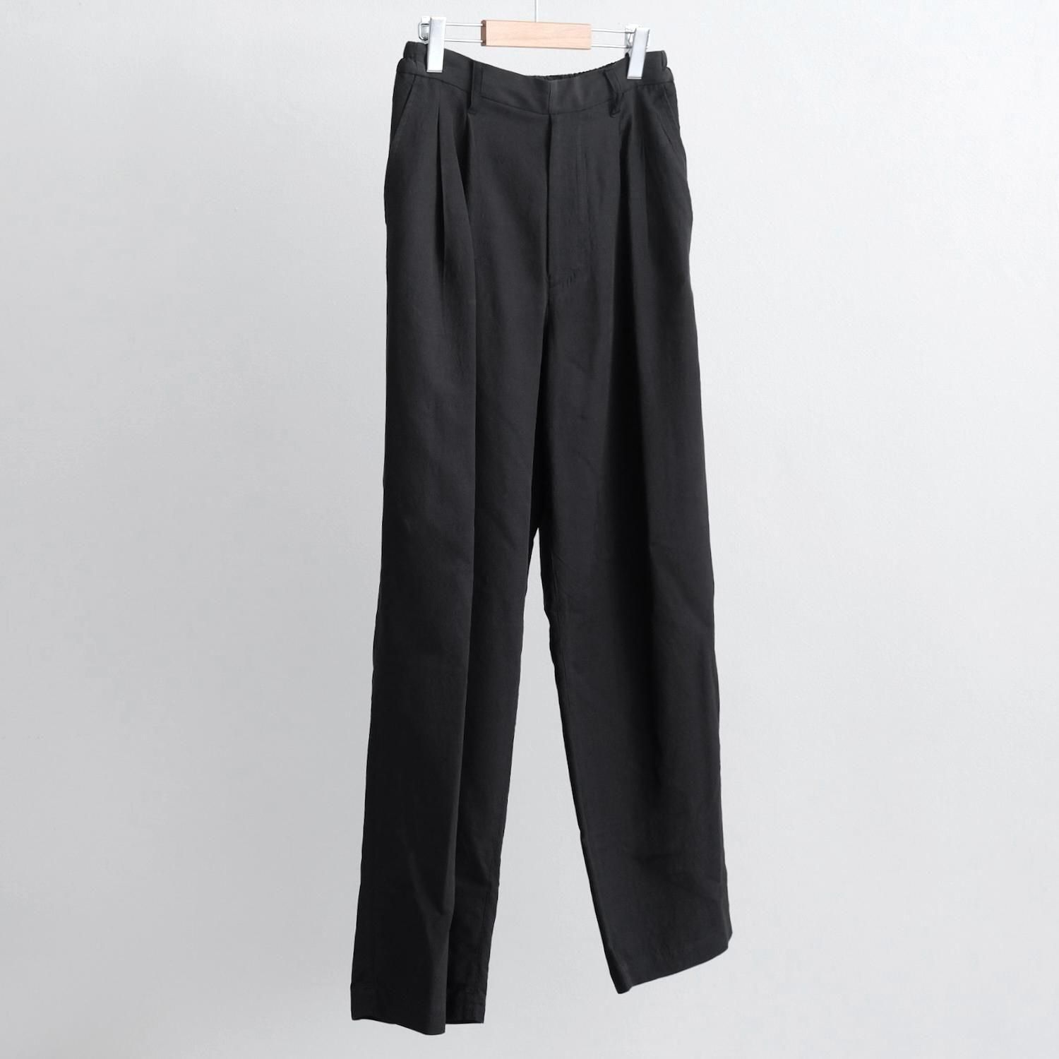WOOL/SILK WIDE EASY TROUSERS [BLACK] - WUNDER 大阪 セレクト