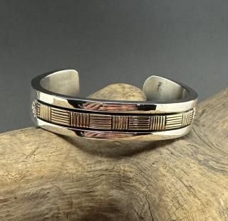 Navajo Harrison Jim Ingot Silver Cuff Bracelet - 練馬の