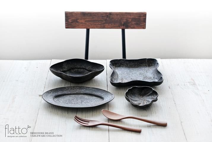 安福由美子｜錆オーバルリム皿｜作家のうつわ通販｜和食器セレクト