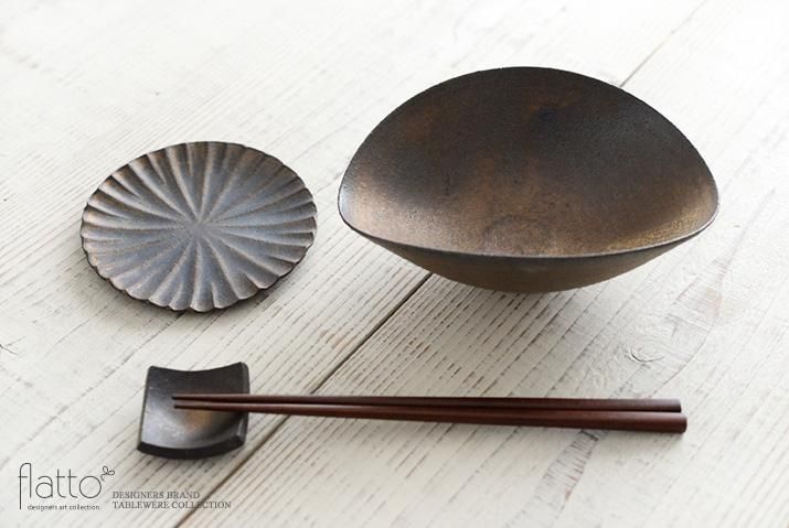 水野幸一さん銅彩釉 ひずみ鉢、角皿、 クラフト石川さん耐熱器 水野