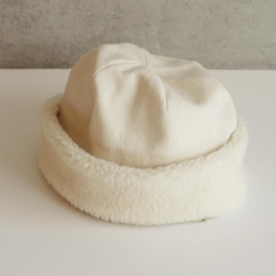 mature ha./hood cap organic cotton（natural×white） - HELLO, FINE