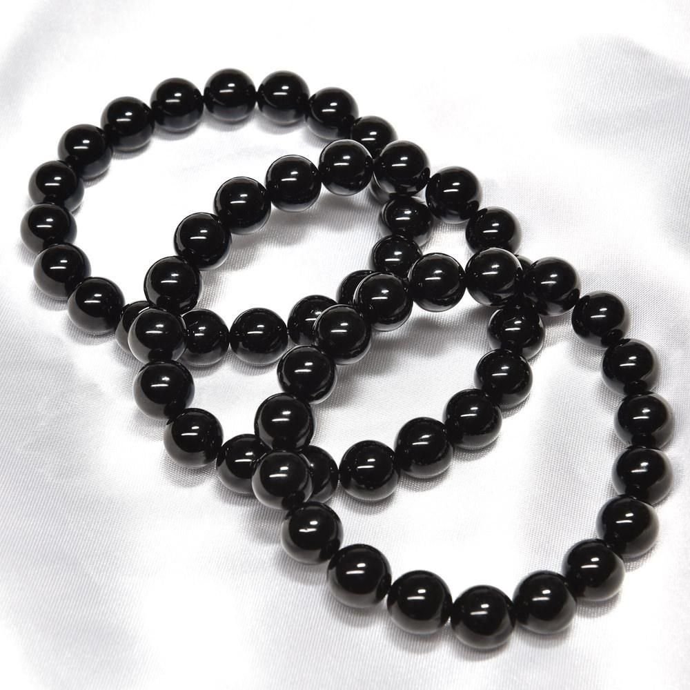 ご奉仕品) モリオン(黒水晶) ブレスレット 8mm チベット産 #T3208[1/2