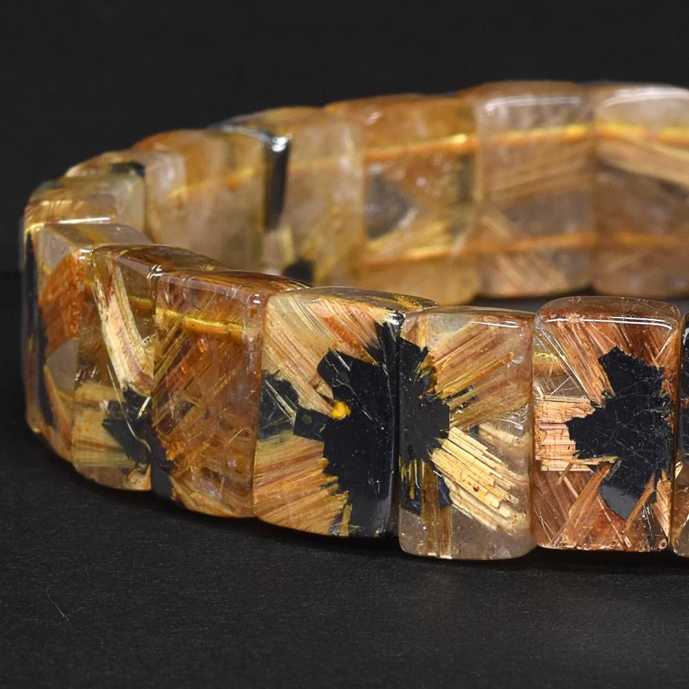 高品質] 太陽放射ルチルクォーツ バングル 13mm #NJ501 - プレミアム