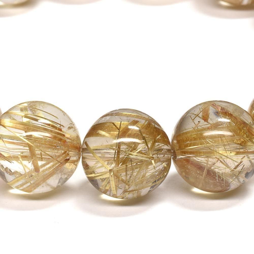 高品質] タイチンルチルクォーツ ブレスレット 12mm #NL891