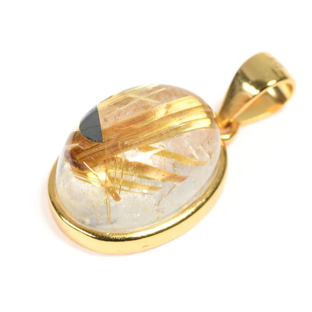 放射ルチルクォーツ ペンダントトップ 12.5x10x7mm #PM508