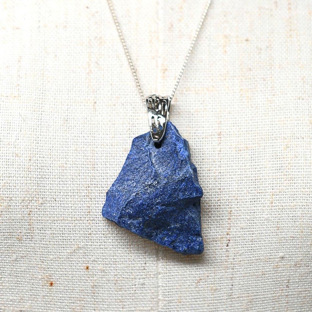 ラピスラズリ 原石 ペンダントトップ 30.6x21.9x11.2mm #QH107