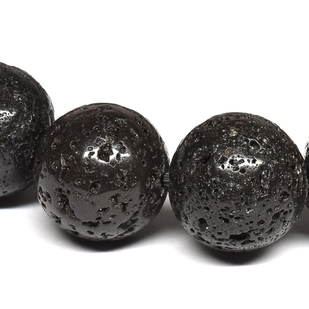 静岡県産 富士山溶岩 ブレスレット 14mm #QM368 - プレミアム天然石