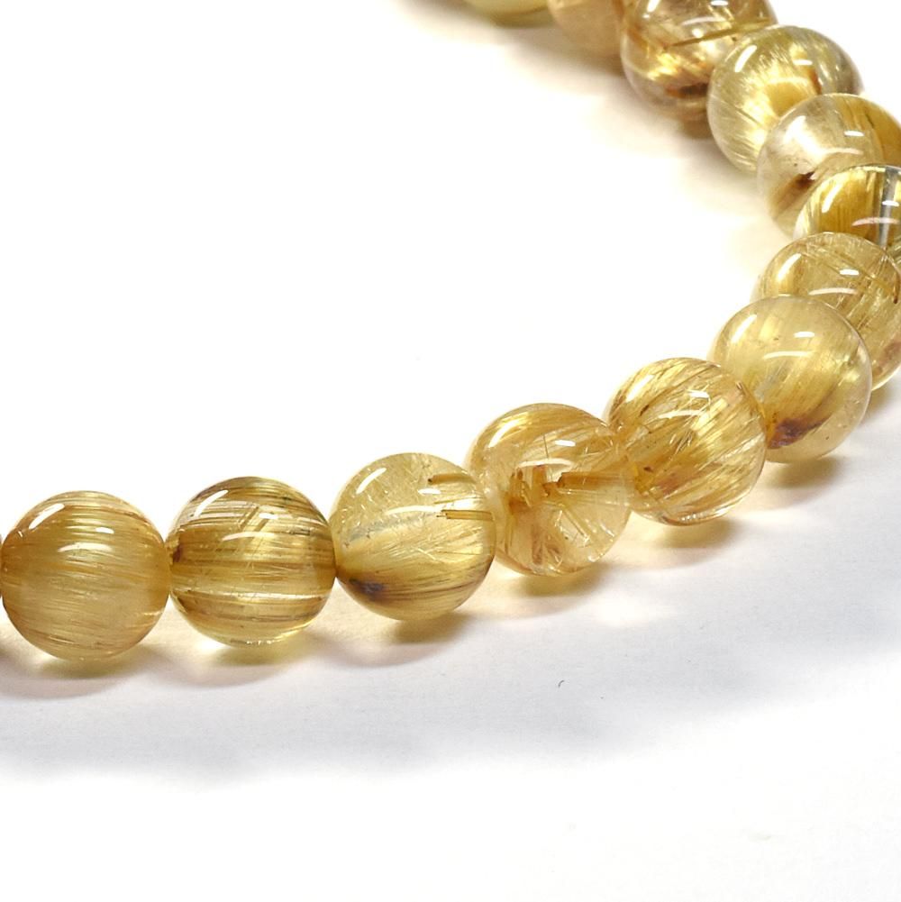 ☆特価☆[鑑別付]キャッツアイルチルクォーツ ブレスレット 7mm #SA121