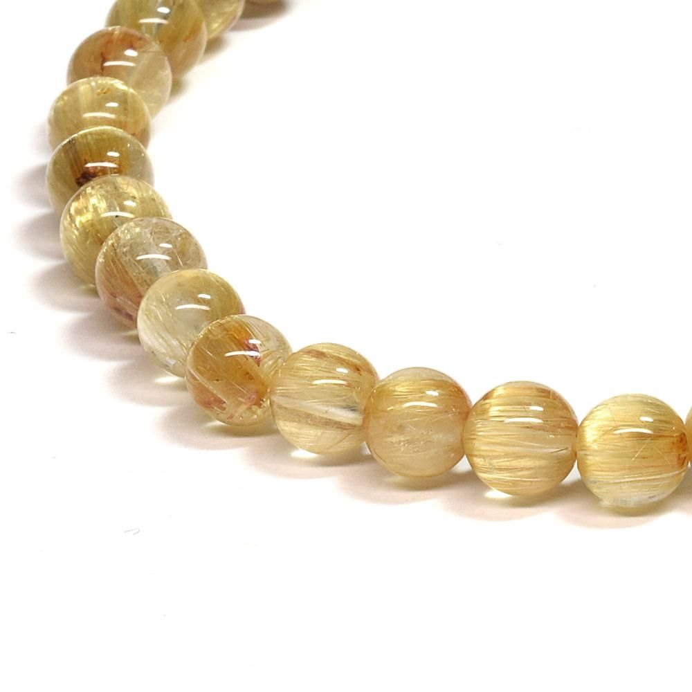 ☆特価☆[鑑別付]キャッツアイルチルクォーツ ブレスレット 6mm #SA131