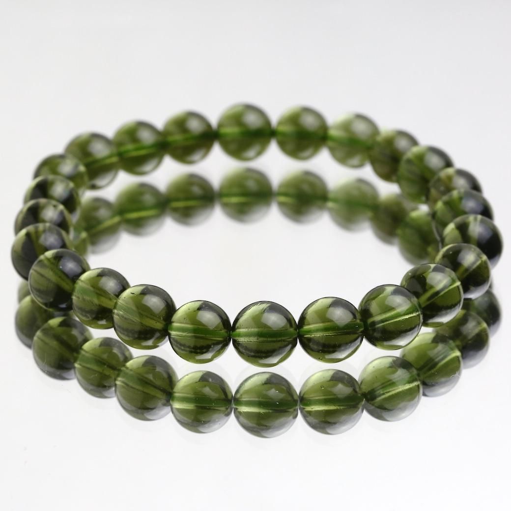 高品質] モルダバイト ブレスレット 8mm #HK015 - プレミアム天然石