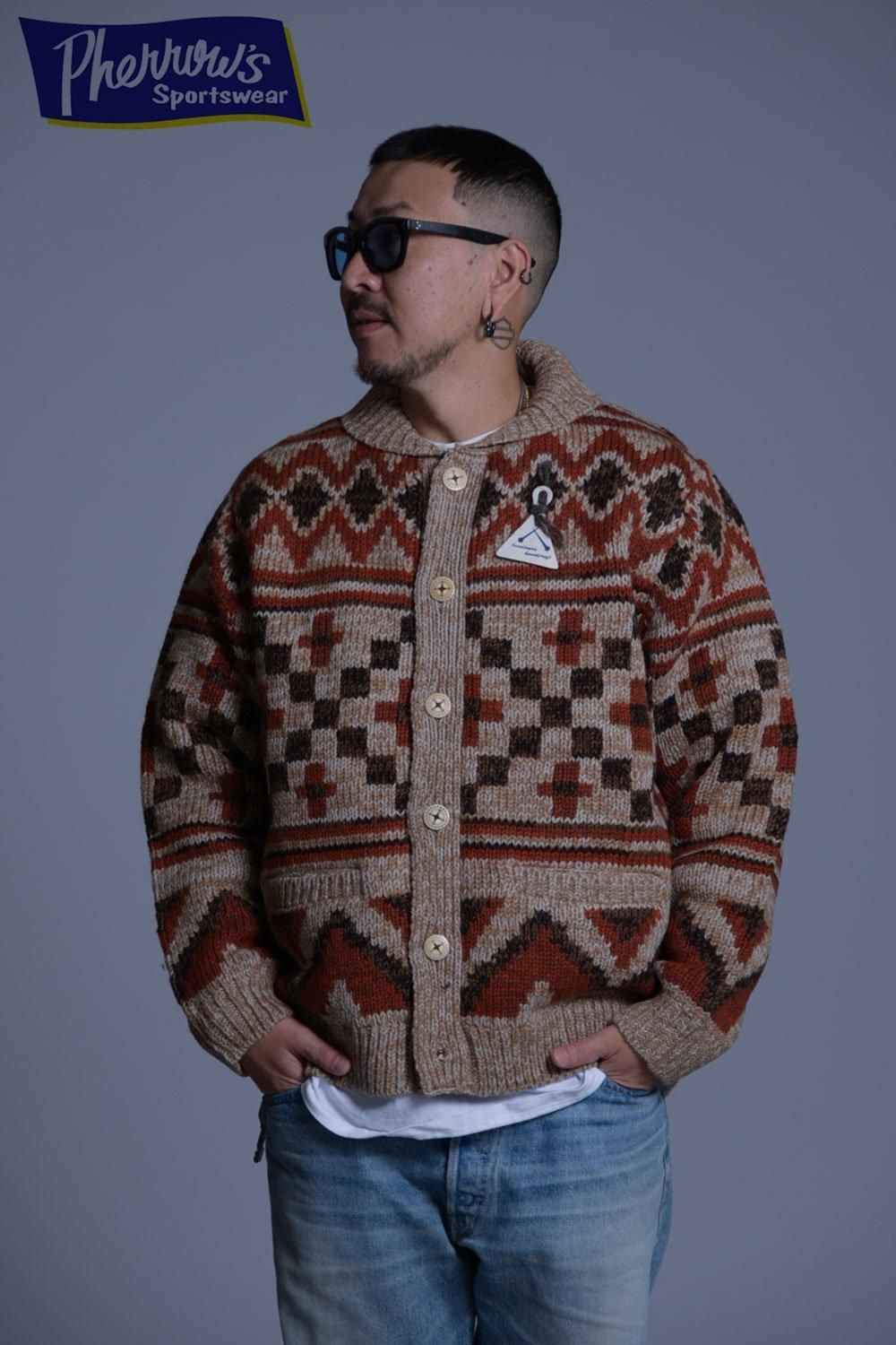 Pherrow's(フェローズ) ローゲージハンドメイドニットカウチン 24W-PNS