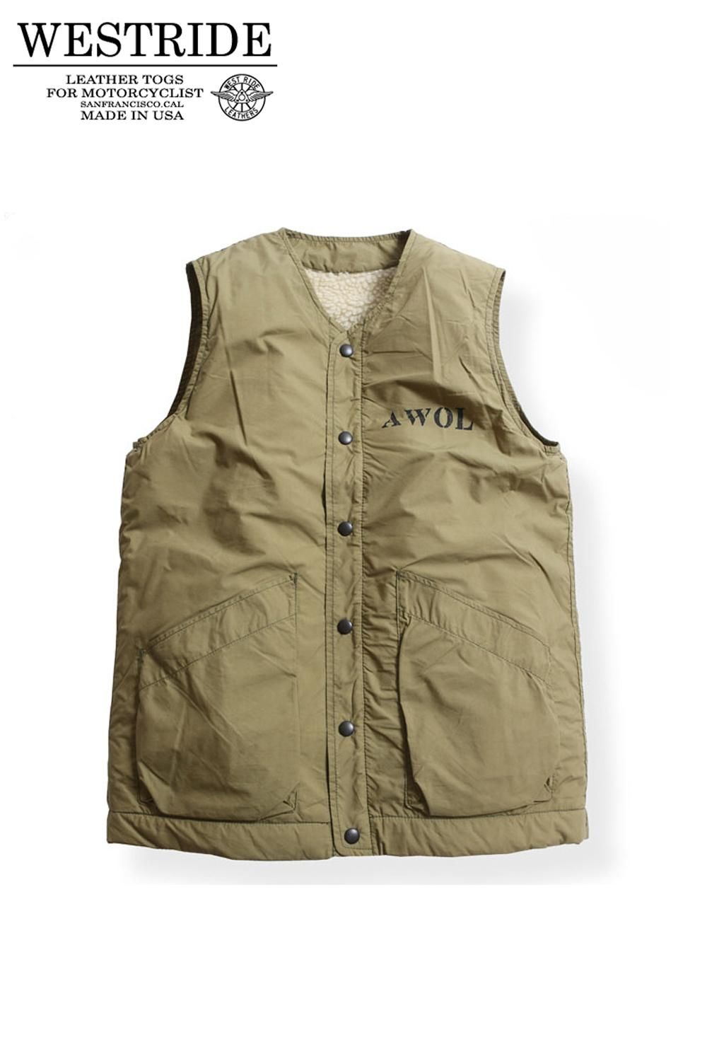 WESTRIDE(ウエストライド) リバーシブルベスト RV PILE VEST MB1832