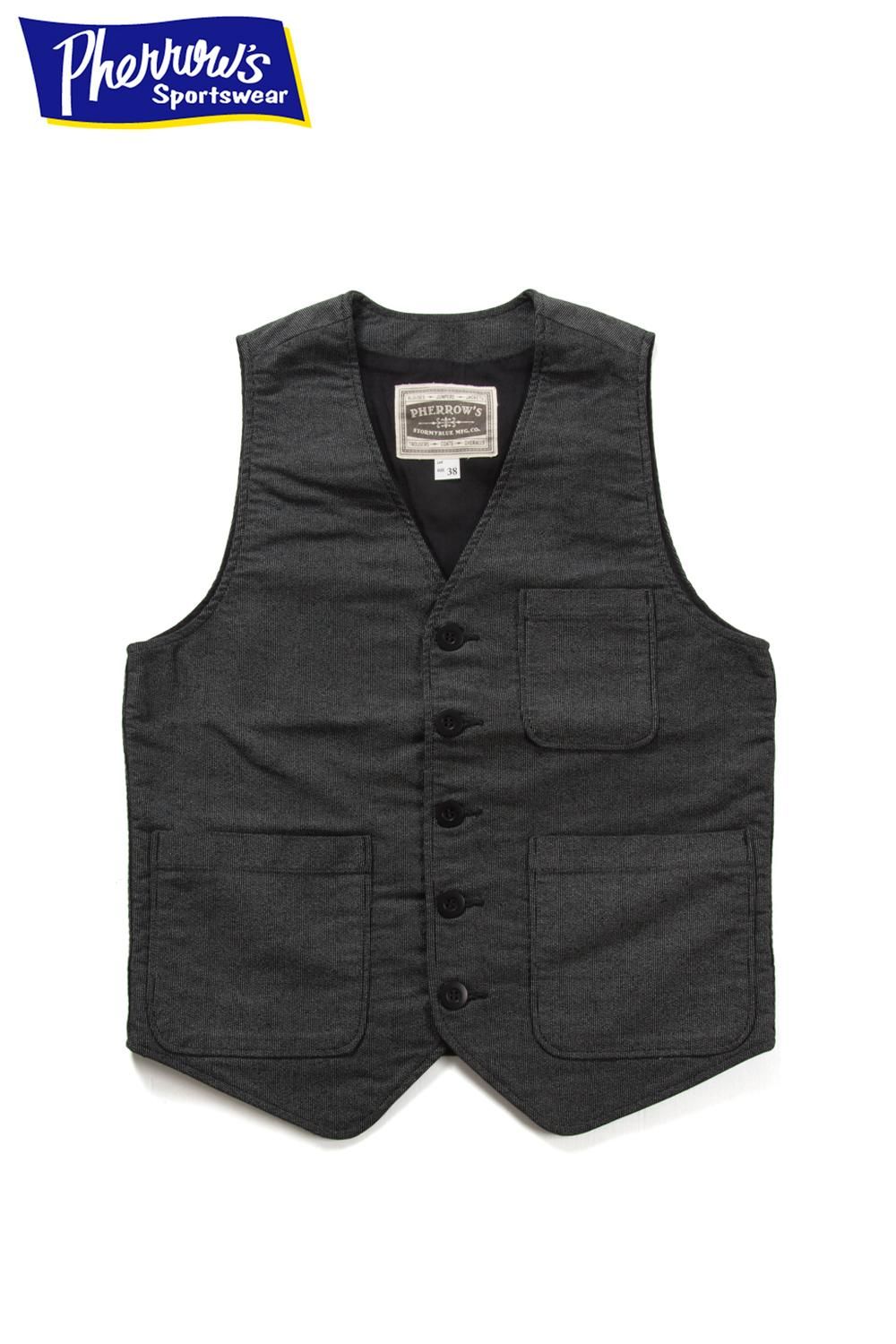 Pherrow's(フェローズ) ワークベスト BLACK WABASH WORK VEST 通販正規