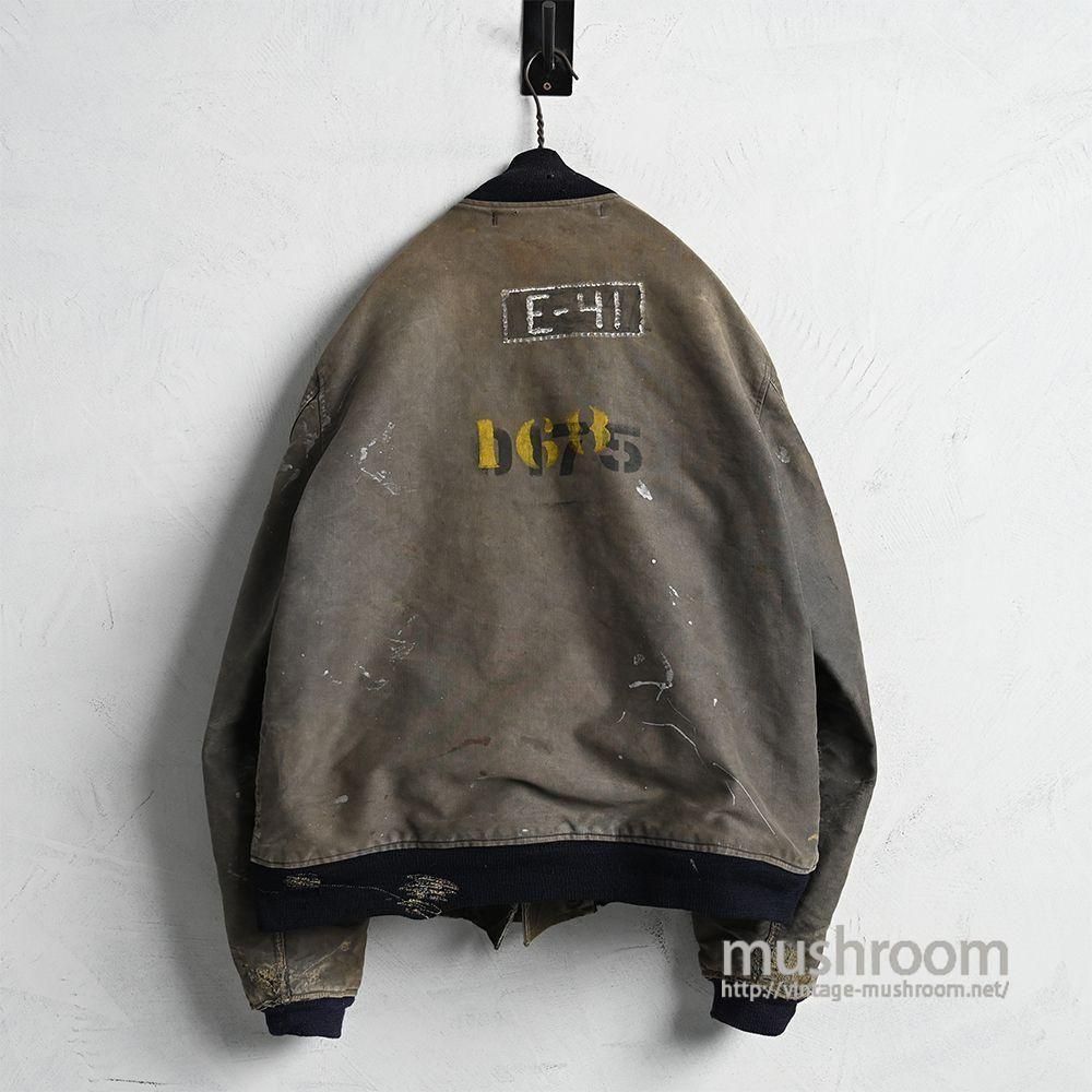 WW2 U.S.NAVY BLUE DECK JACKET with STENCIL & PAINT（1940'S/GOOD