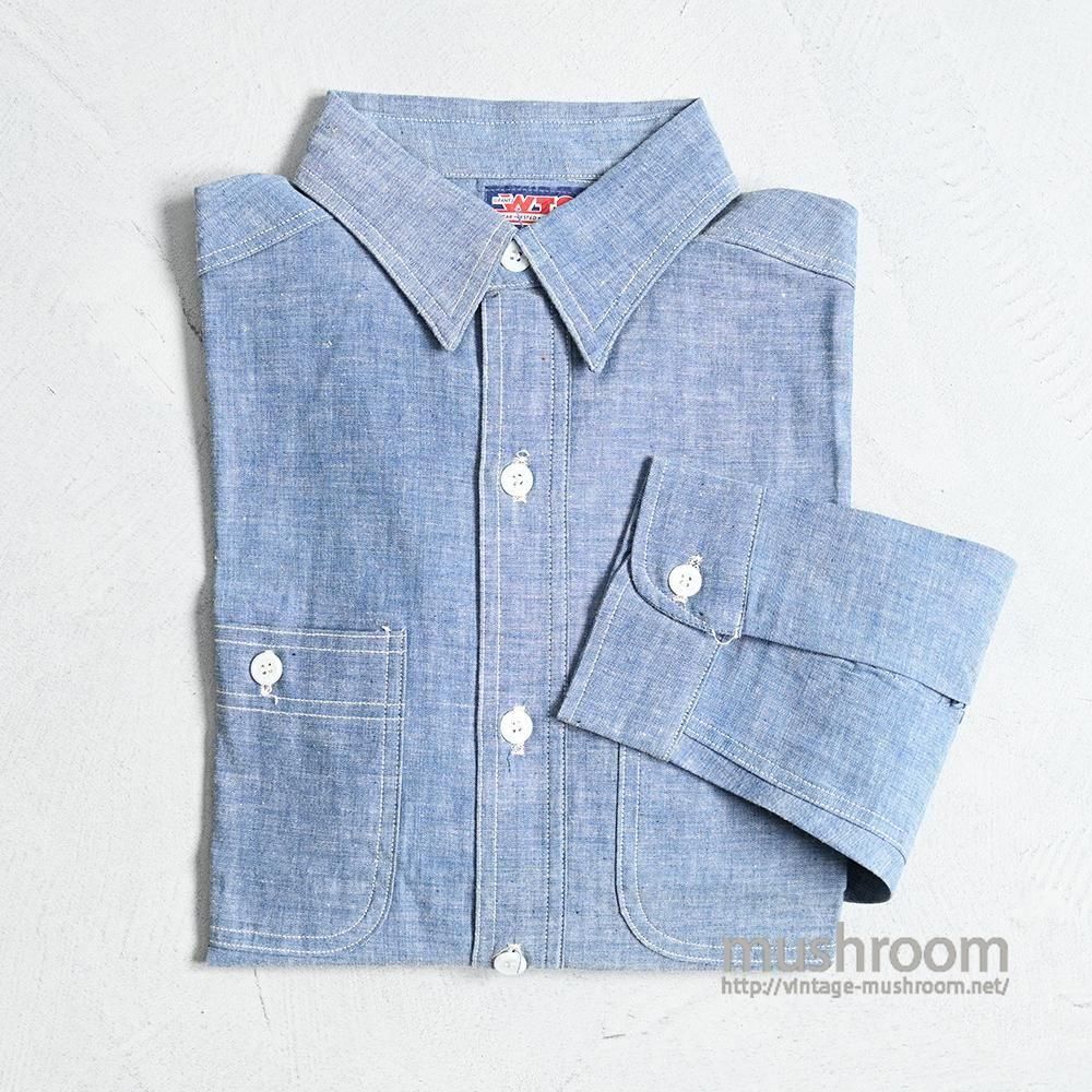 WTG CHAMBRAY WORK SHIRT by GRANTS（1960'S/DEADSTOCK/SZ 15 1/2